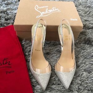 Christian Louboutin Optsling Glitter Ivory Gold